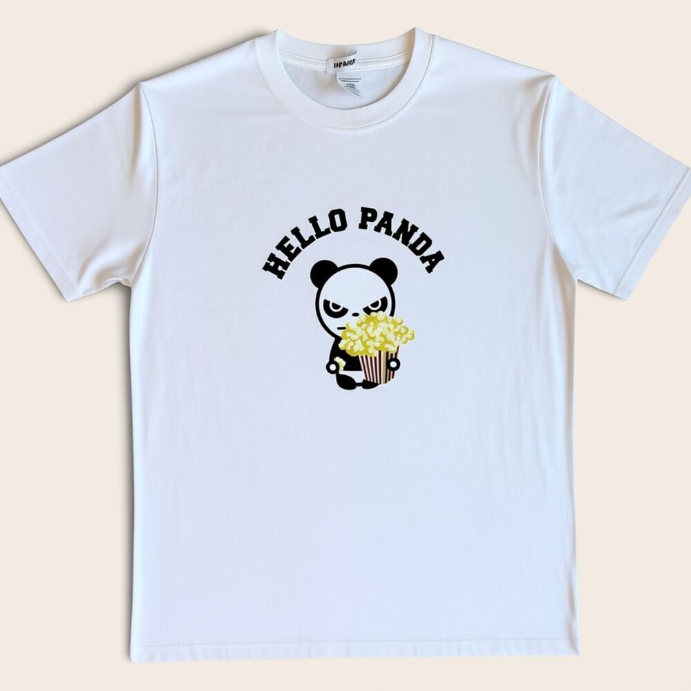 HIPANDA Hello Panda Graphic T Shirt XL White Cotton Streetwear Y2K